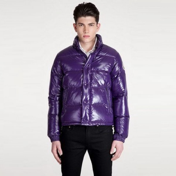 Moncler Bright Viola collo alto Breve caldo Uomo Jackets